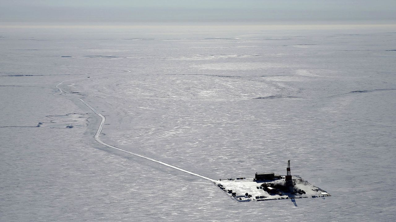 An exploratory drilling camp at the proposed site of the Willow Project on Alaska's North Slope.