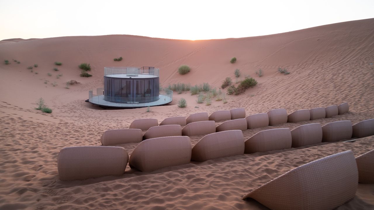 Ningxia's Desert Star Hotel features an outdoor theater, or Earth House. 