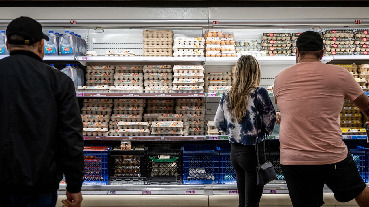 Eggs finally got cheaper in the grocery store in February. 