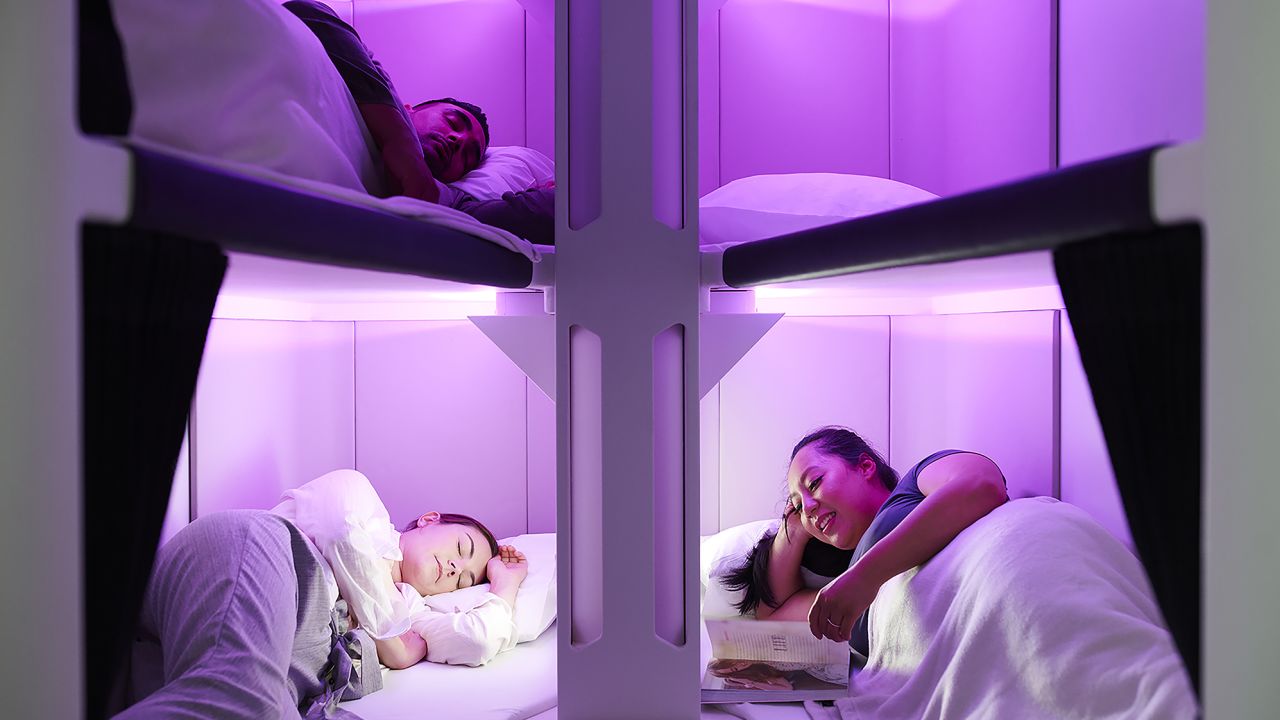 Air New Zealand's "Skynest" economy sleeping concept is among the shortlisted entries for this year's Crystal Cabin Awards.