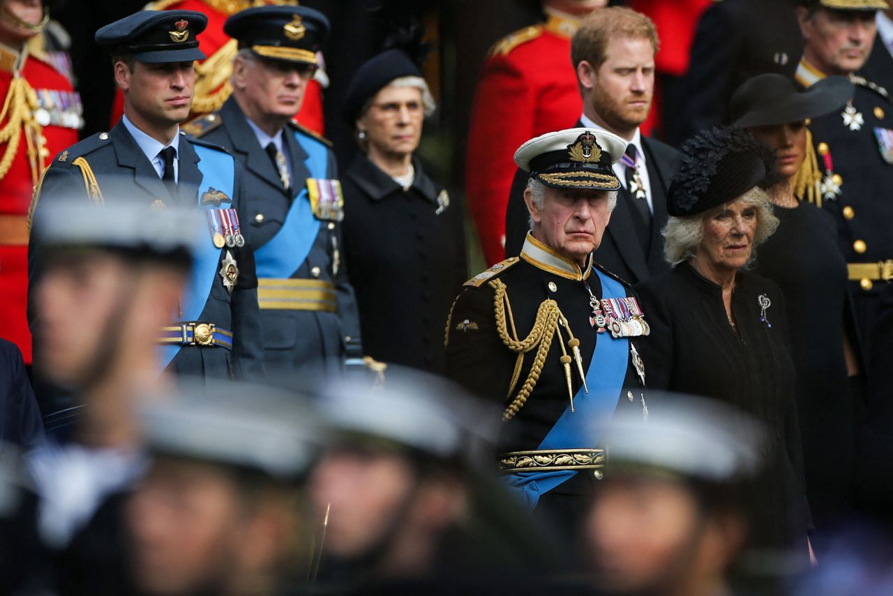Charles and Camilla attend the funeral of Charles' mother, Queen Elizabeth II, in September 2022.