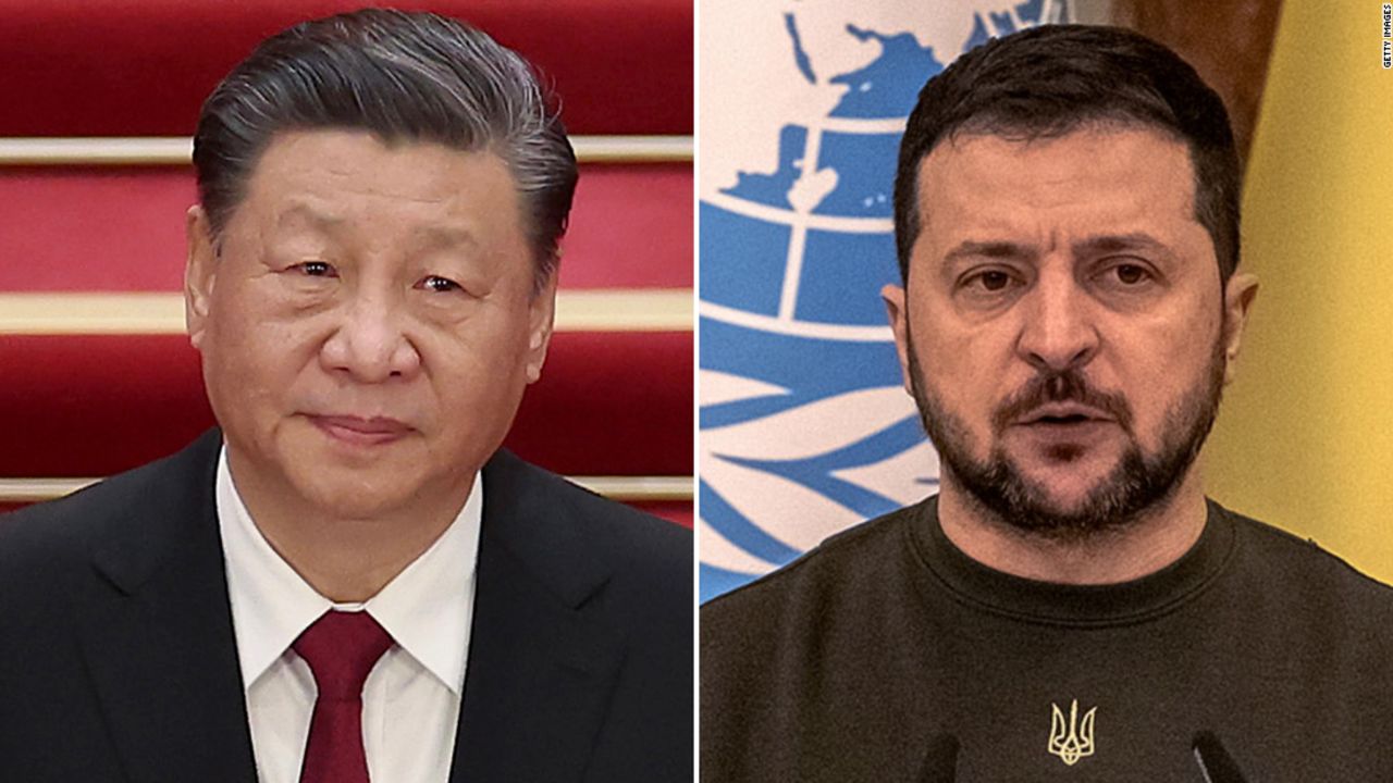 Chinese President Xi Jinping and Ukrainian counterpart Volodymyr Zelensky. 