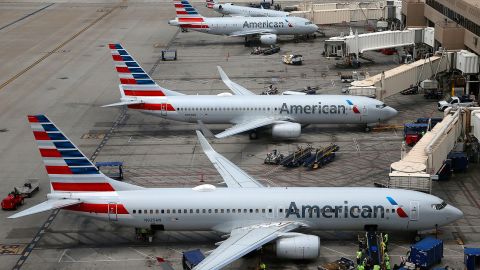 American Airlines planes are parked on the tarmac at Phoenix Sky Harbor International Airport in Phoenix in this file photo.