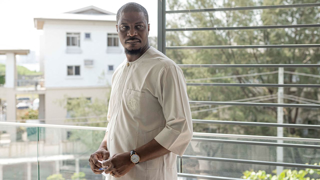 Labour Party governorship candidate for Lagos State Gbadebo Rhodes-Vivour looks on during a meeting with members of his campaign team at his office in Lagos, Nigeria, on March 3, 2023.