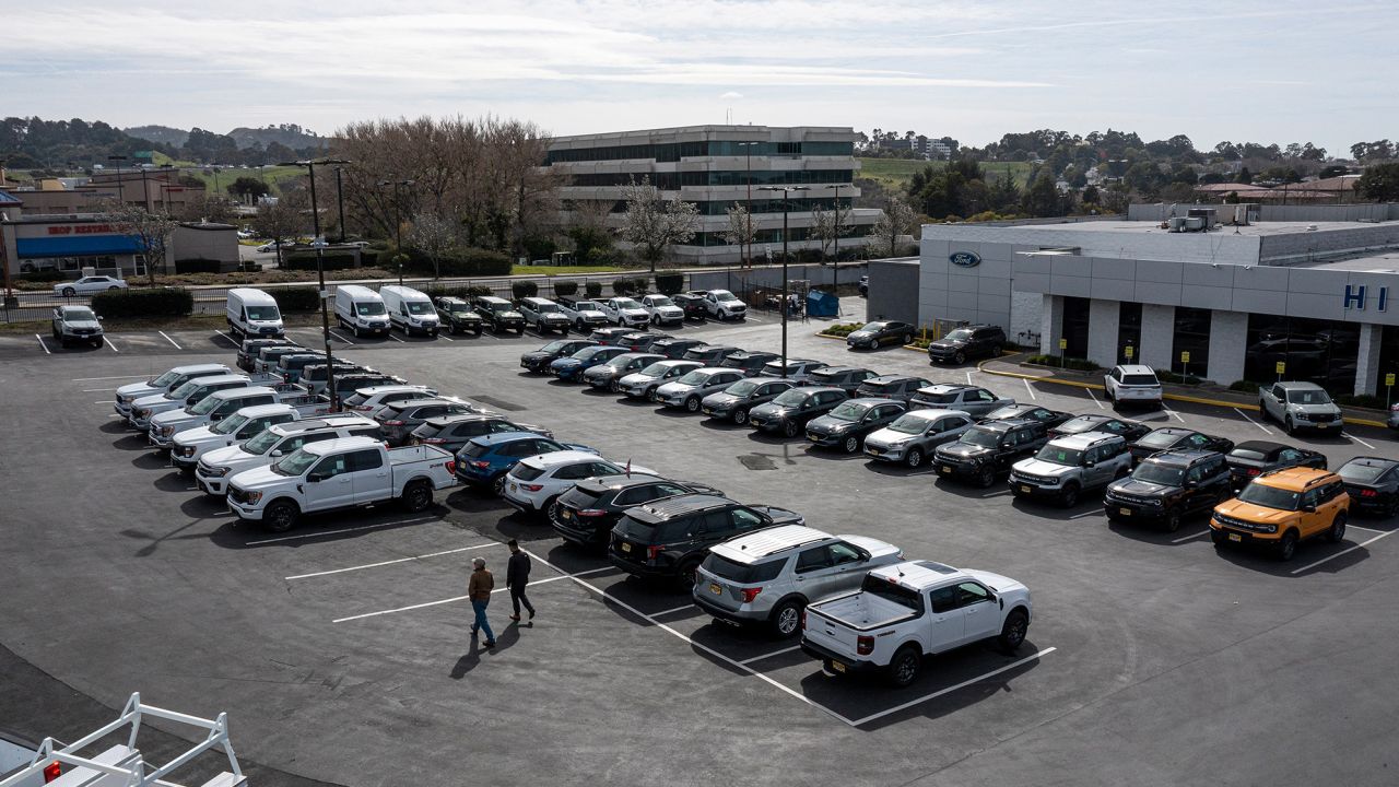 Vehicles for sale at a Ford dealership in Richmond, California, on Tuesday, Feb. 21, 2023. 