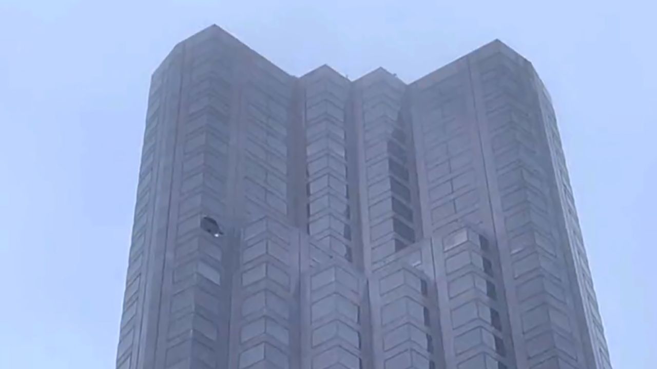 The San Francisco Fire Department shot footage of the broken high-rise window.
