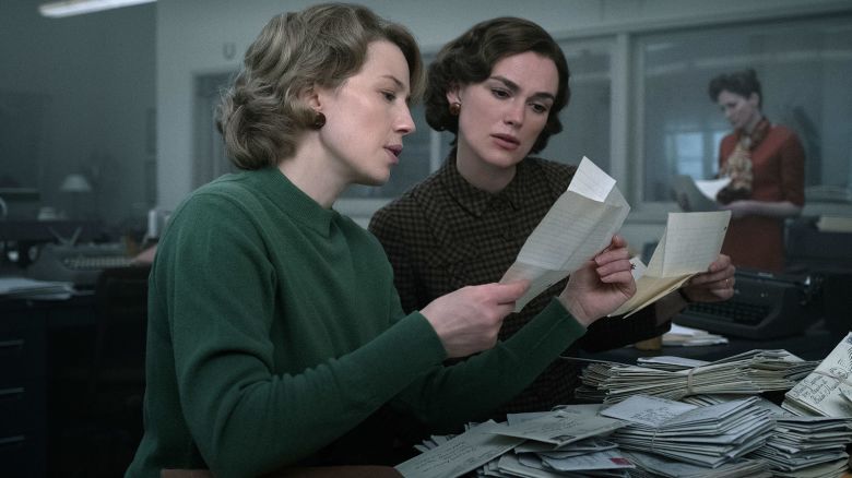 Carrie Coon and Keira Knightley play reporters in "Boston Strangler," premiering on Hulu.
