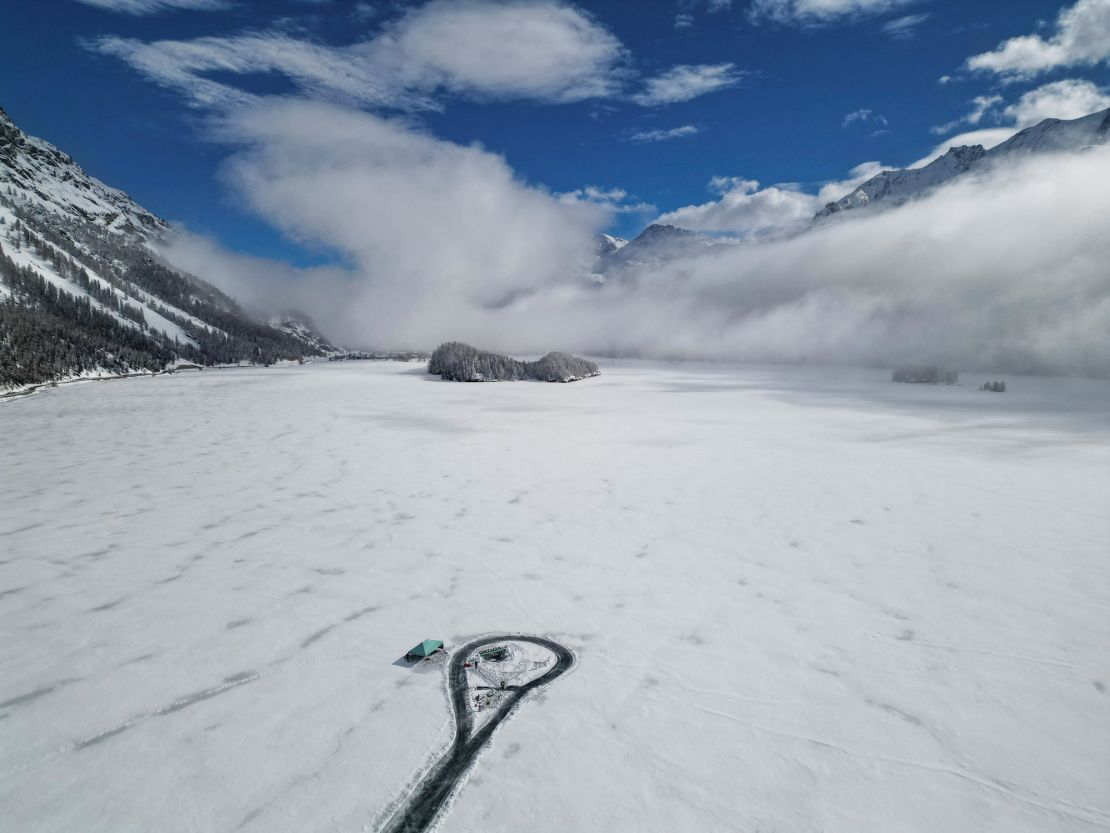 Lake Sils on the day David Vencl plunged to a depth of more than 170 feet