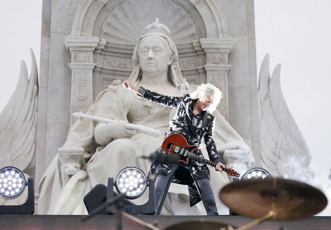 Brian May performed during the Platinum Party for the late Queen Elizabeth II in front of Buckingham Palace last year.