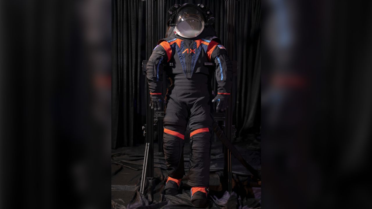 An image of the AxEMU spacesuit Axiom Space unveiled Wednesday.