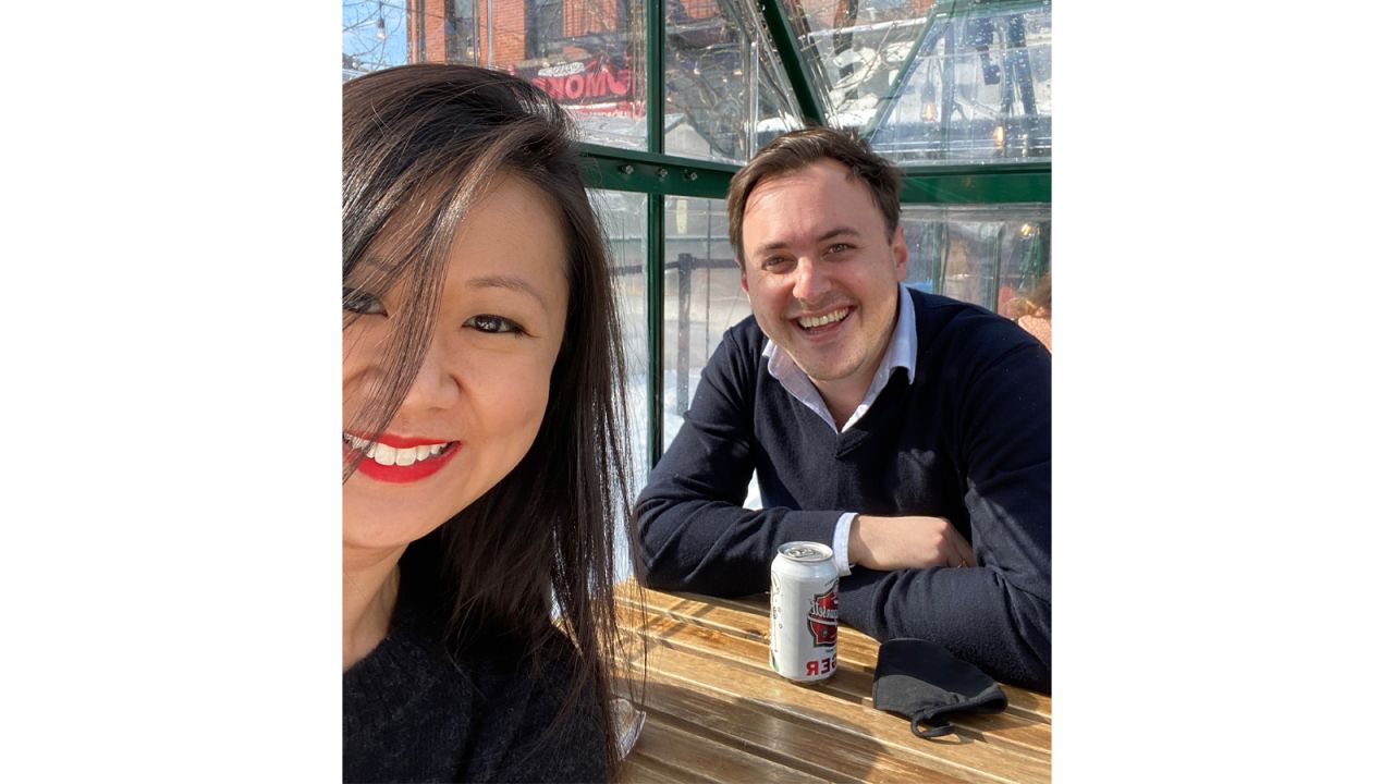 <strong>New York move:</strong> Eventually, Augustin was able to transfer from the French branch of his company to the American branch. Michelle and Augustin put down roots in New York together. Here they are pictured enjoying a date night in the city together.
