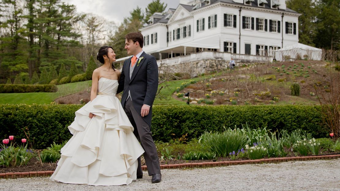 Michelle and Augustin on their wedding day in 2014.