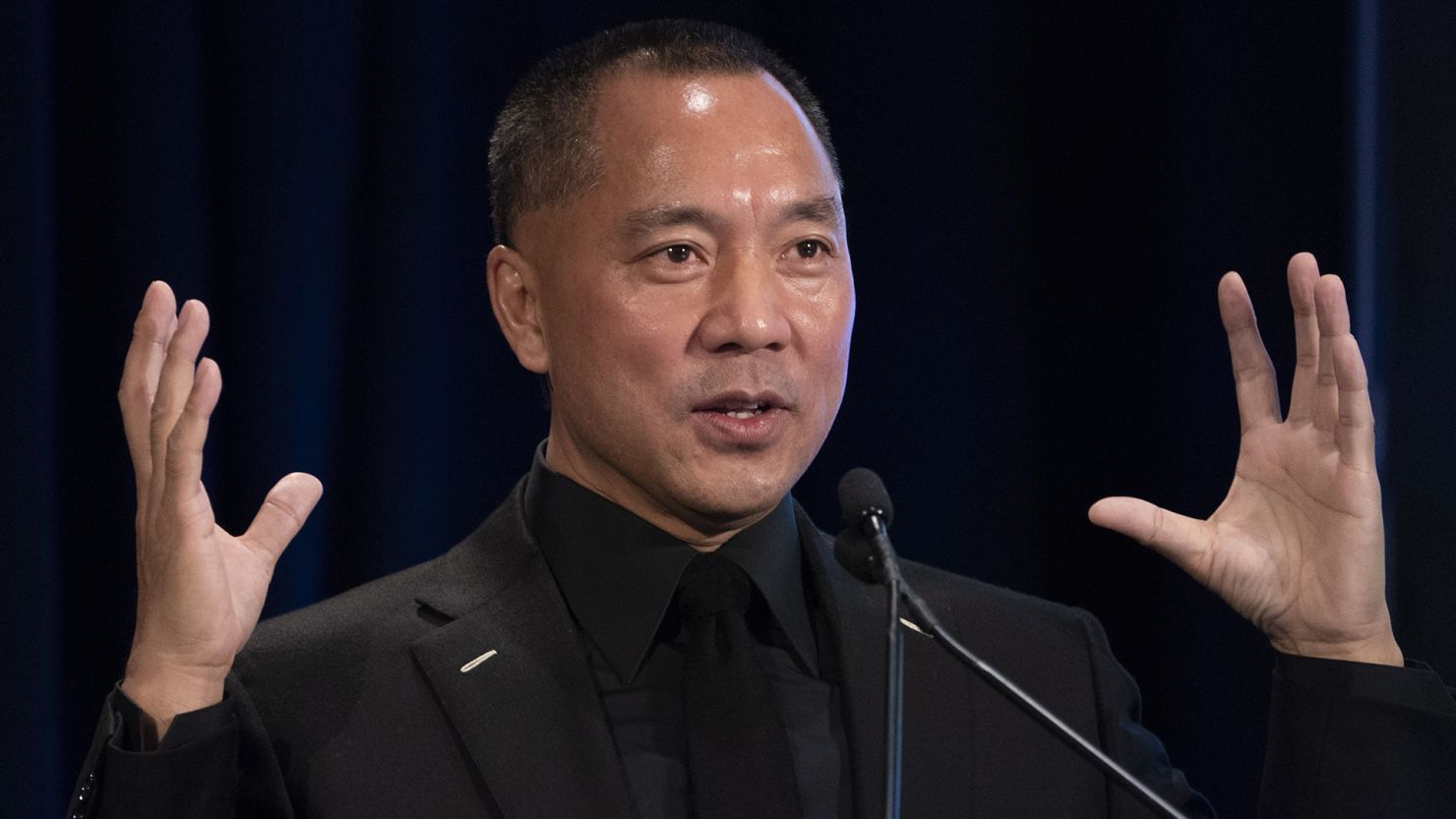 Fugitive Chinese billionaire Guo Wengui hold a news conference on November 20, 2018.