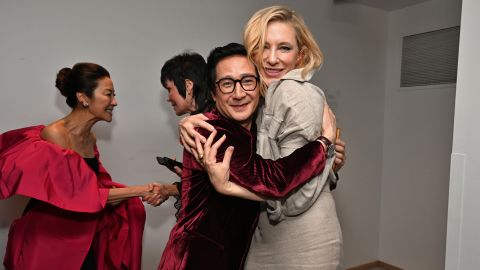(From left) Ke Huy Quan and Cate Blanchett seen here in January in Los Angeles.