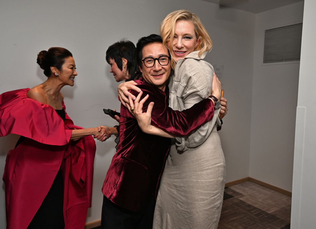 (From left) Ke Huy Quan and Cate Blanchett seen here in January in Los Angeles.