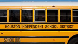 A Houston Independent School District school bus, Saturday, March 4, 2023, in Houston. (Aaron M. Sprecher via AP)