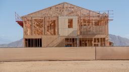 A house under construction at a KB Home development in Menifee, California, US, on Wednesday, Nov. 1, 2022. Some 200 homes under construction in California come with solar panels, heat pumps and batteries, forming microgrids that cut energy costs and emissions. Photogr