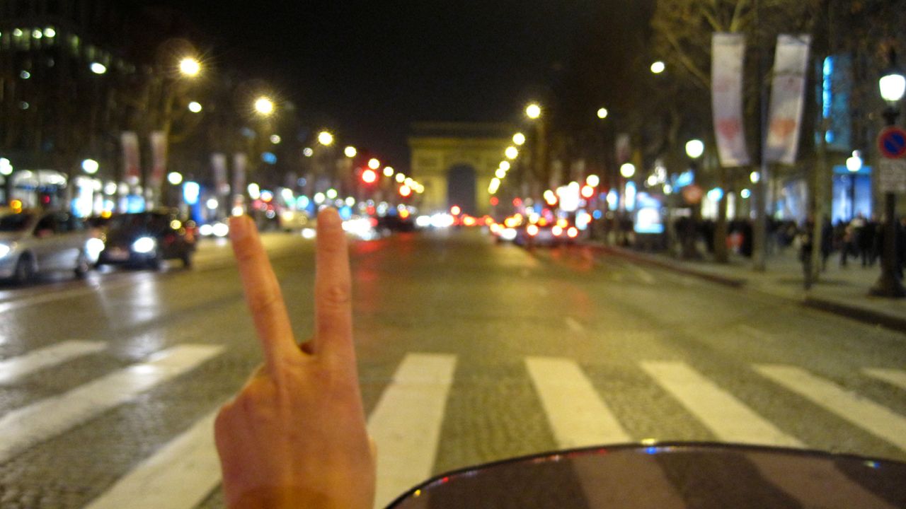 Michelle took this photograph on the back of Augustin's moped on their first date in Paris.