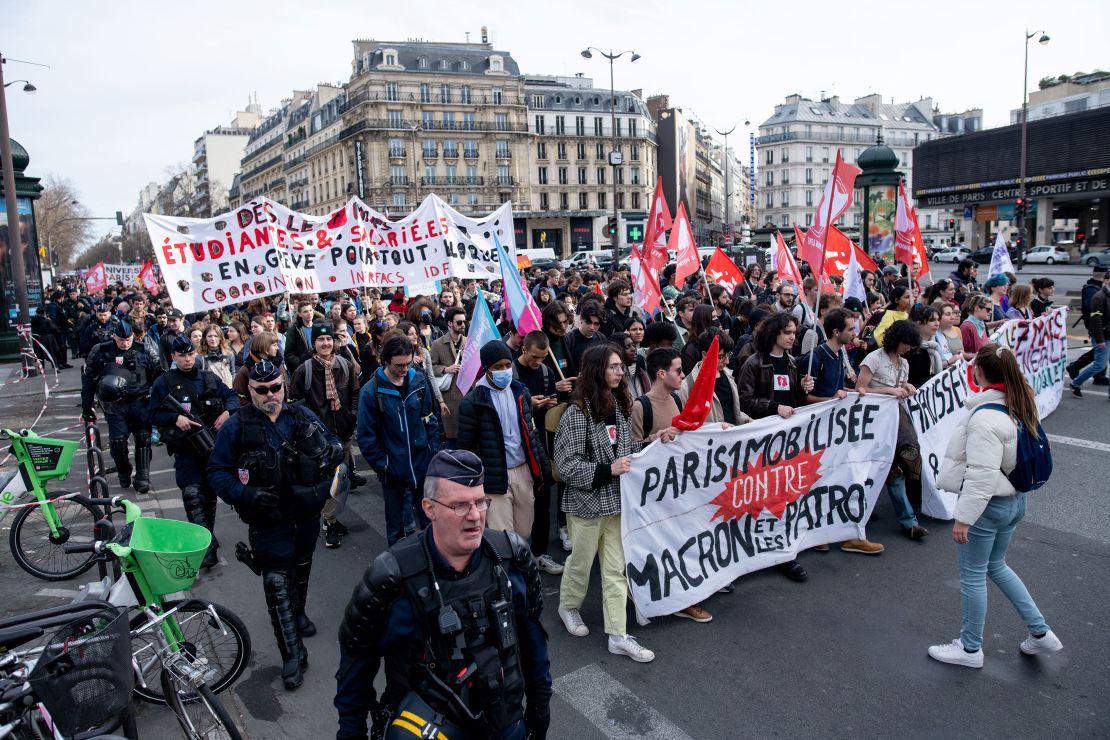 French Protesters Against Pension Reform Storm LVMH Paris — Anne