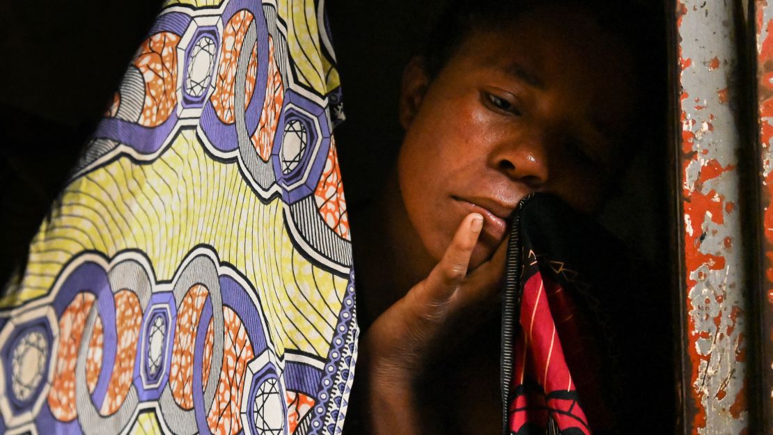 A woman at a displacement center in Blantyre, Malawi Tuesday March 14, 2023. 