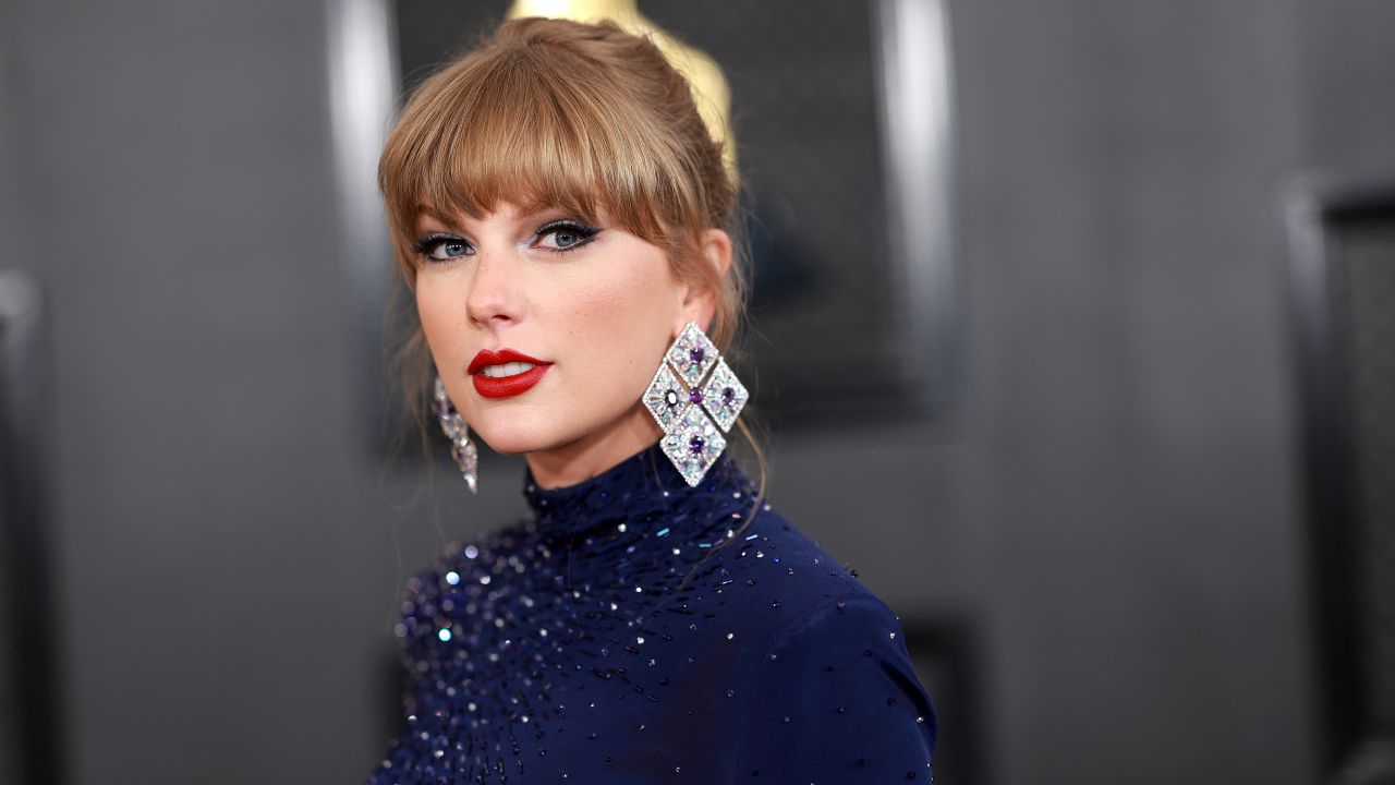 Taylor Swift, seen here attending the 65th GRAMMY Awards on February 05, 2023 in Los Angeles, is set to unveil four previously unreleased songs in celebration of her tour. 