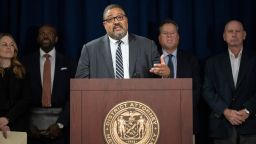 Alvin Bragg, the Manhattan district attorney, speaks during a news conference in New York, Oct. 19, 2022.