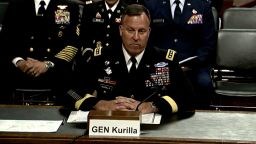 Gen. Erik Kurilla speaks during a Senate Armed Services committee hearing on Thursday, March 16. 
