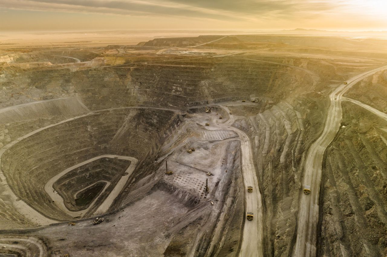 Machinery operates at an open-pit mine in Khanbogd, Mongolia, on Tuesday, March 14.