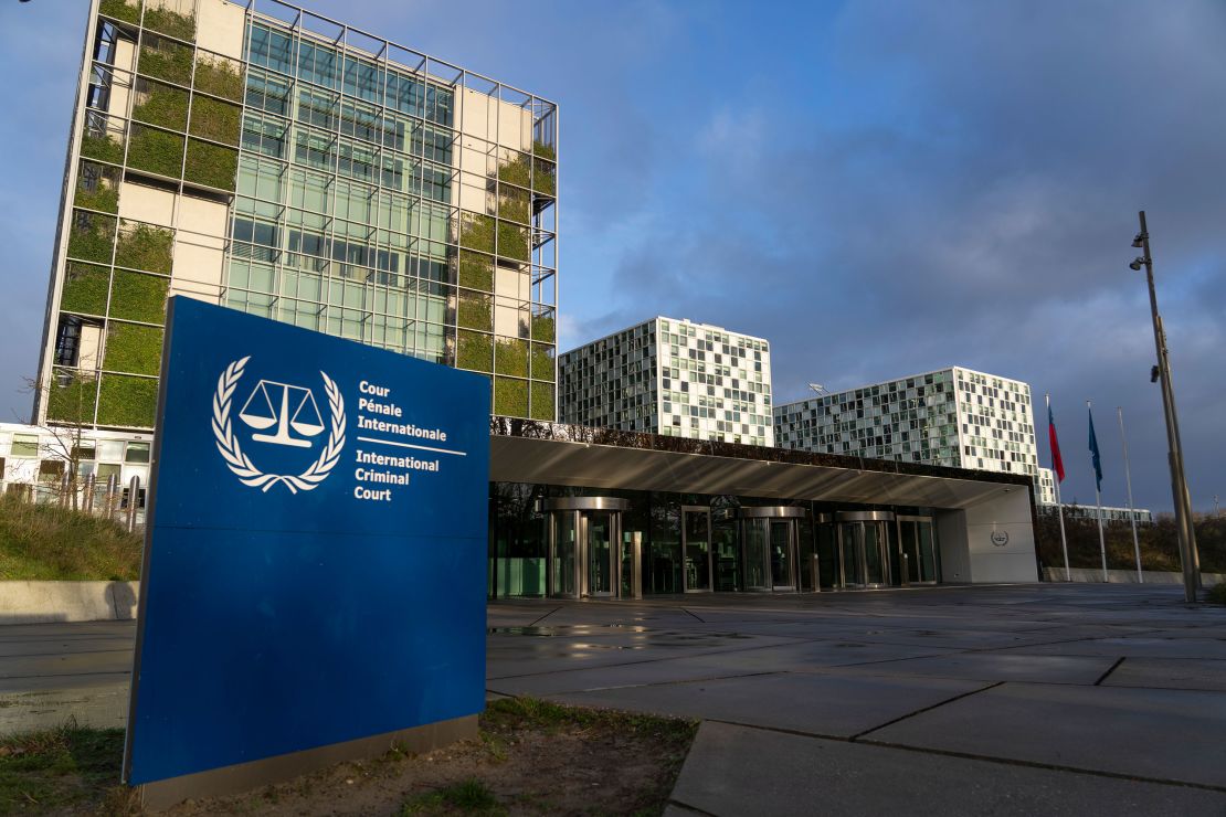 Exterior view of the International Criminal Court in The Hague, Netherlands. 