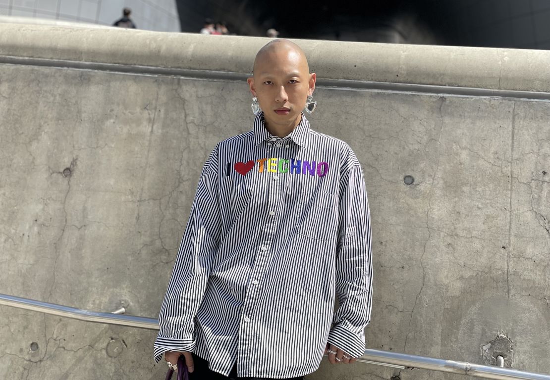 Juno Jung, 33, arrived wearing an oversized Balenciaga shirt and Acne Studio pants. "I used to think that Korean fashion is too focused on K-pop groups, and that everybody dresses the same," Jung said. "However, after enjoying Seoul Fashion Week, I've seen various fashions (on display)... I can tell K-fashion will develop more in the future."