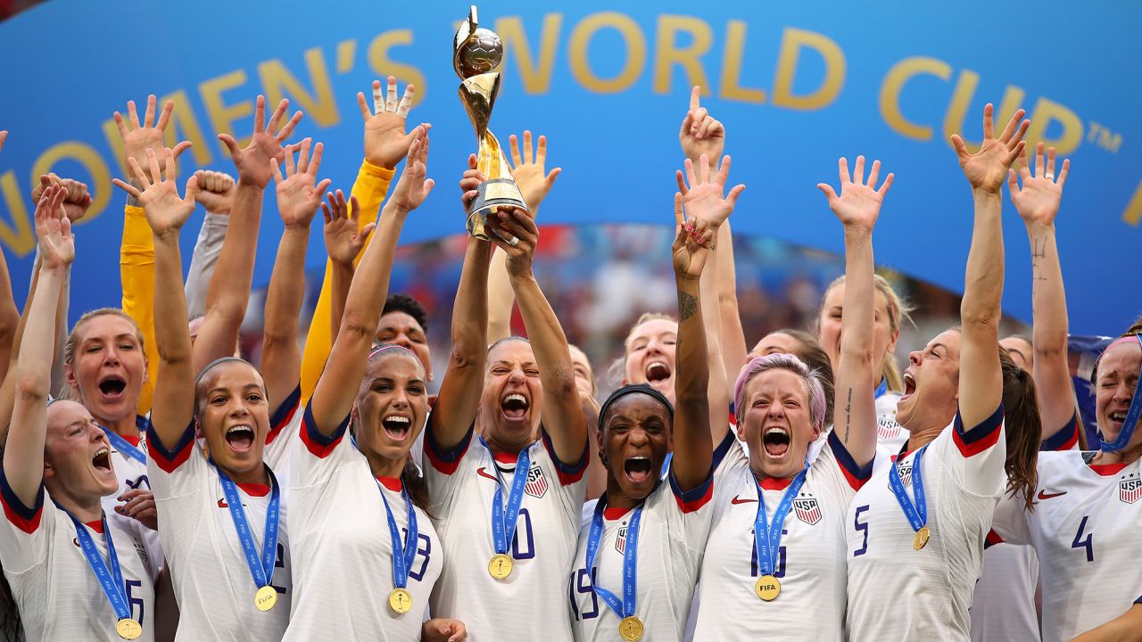 USWNT celebrates winning the Women's World Cup in 2019. 