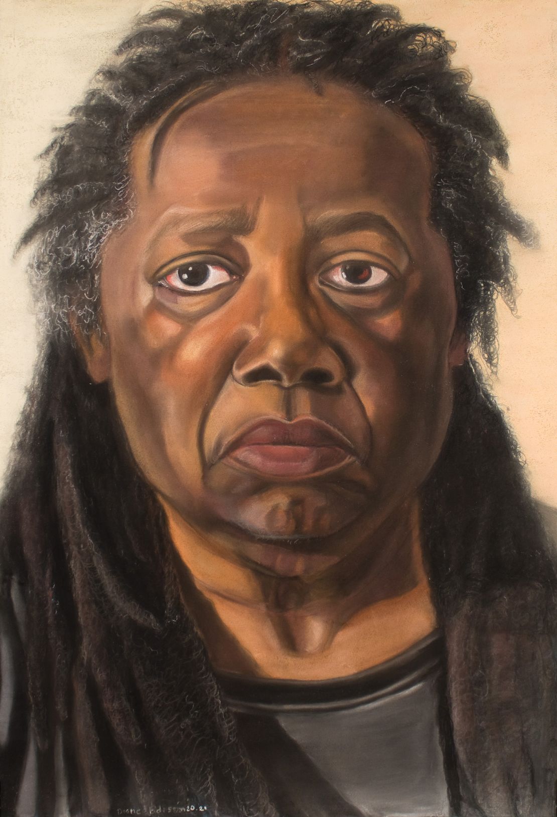 Diane Edison, "Diane at 70," (2021). Pastel on paper 44 x 30 inches
