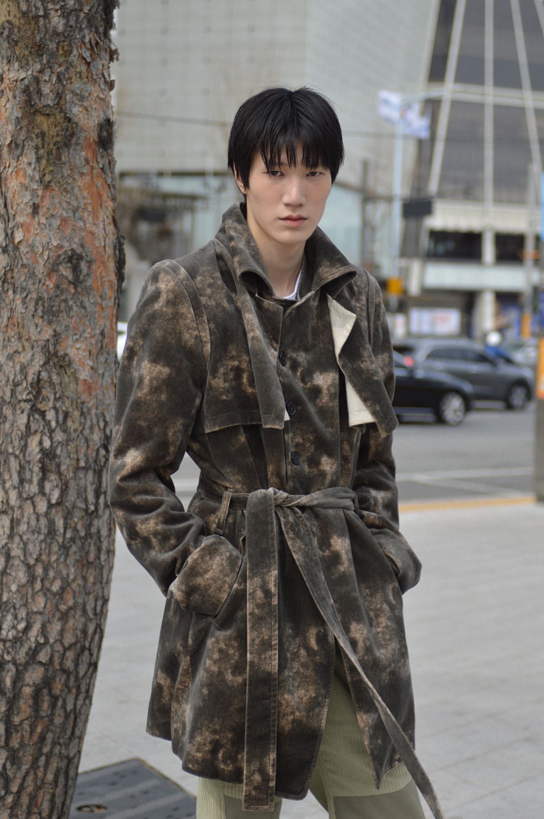 There were plenty of large coats on display amid the chilly weather.