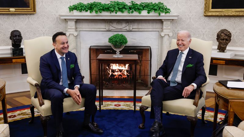 Tensions over Israel-Hamas war loom over Irish Taoiseach’s usually jovial annual visit to White House