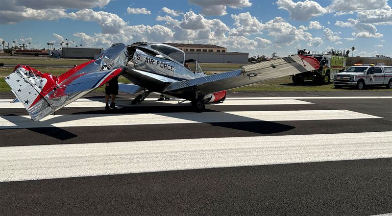 Midair collision between 2 single engine aircraft during an aerial