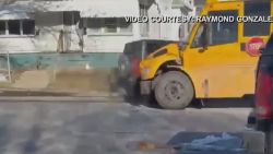 Jeep hits school bus vpx
