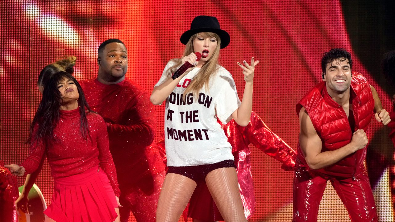 Taylor Swift on stage for the opening night of her 