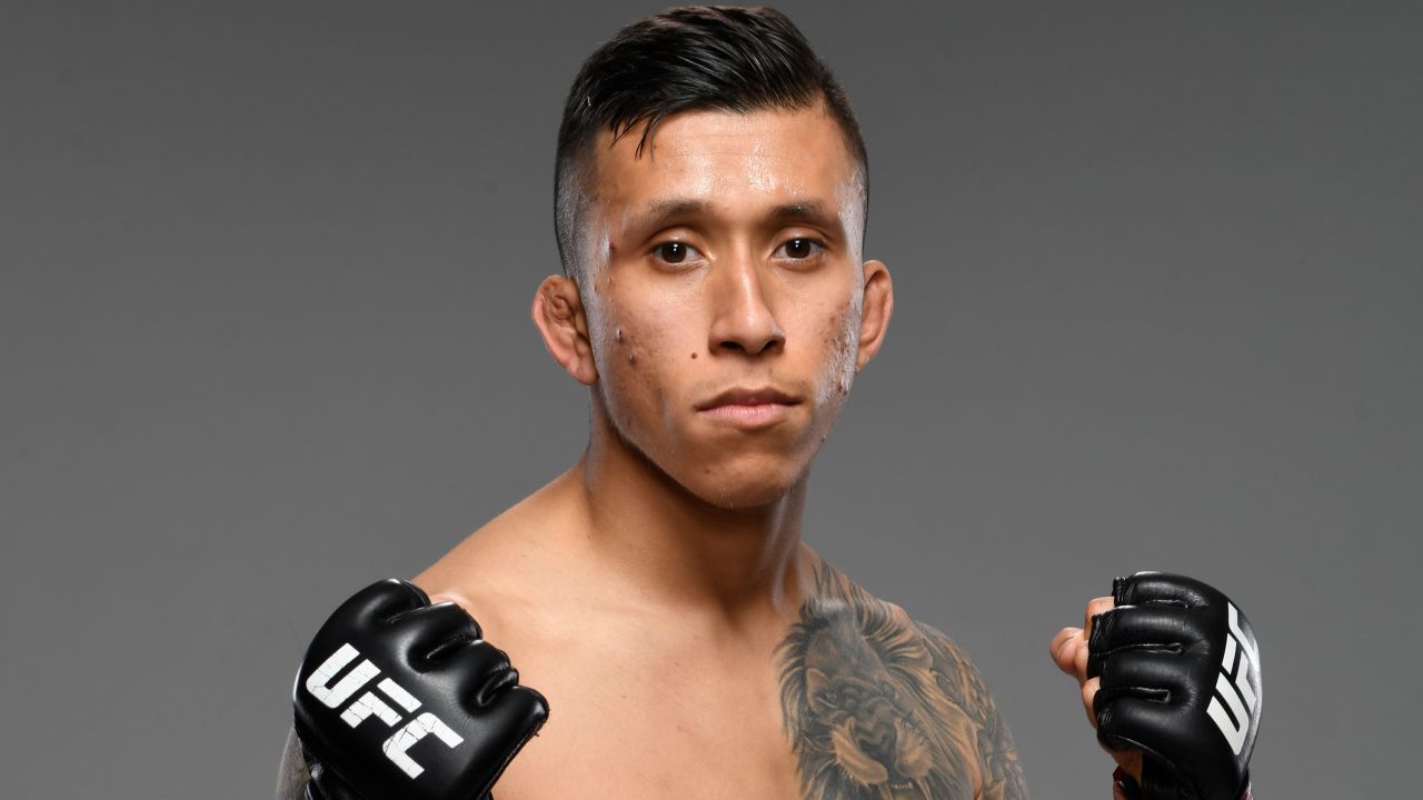 Jeff Molina poses for a portrait after his victory during a UFC event at UFC APEX on October 23, 2021 in Las Vegas, Nevada. 