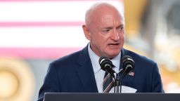 Senator Mark Kelly, a Democrat from Arizona, speaks during a "First Tool-In" ceremony at the Taiwan Semiconductor Manufacturing Co. facility under construction in Phoenix, Arizona, US, on Tuesday, Dec. 6, 2022. TSMC today announced plans to boost its investment in the state to $40 billion and construct a second production facility, following major customers urging the Taiwanese chipmaker to build more advanced semiconductors in the US. 