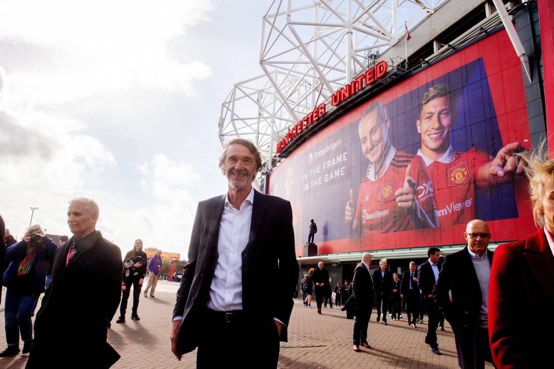 Ratcliffe was pictured at Old Trafford on Friday amid reports that bidders are meeting with represenatives from the club.