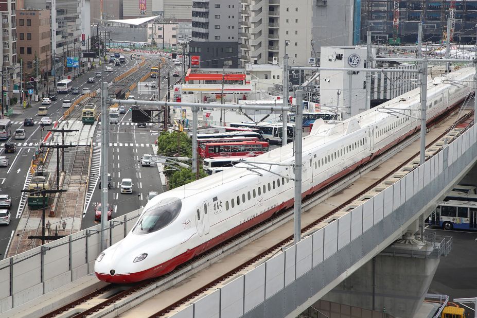 <strong>A new shinkansen: </strong>Looking for something faster? The new Nishi Kyushu Shinkansen Line is just 66 kilometers (41 miles) long, and also links the hot springs town of Takeo-Onsen in Saga prefecture with Nagasaki.