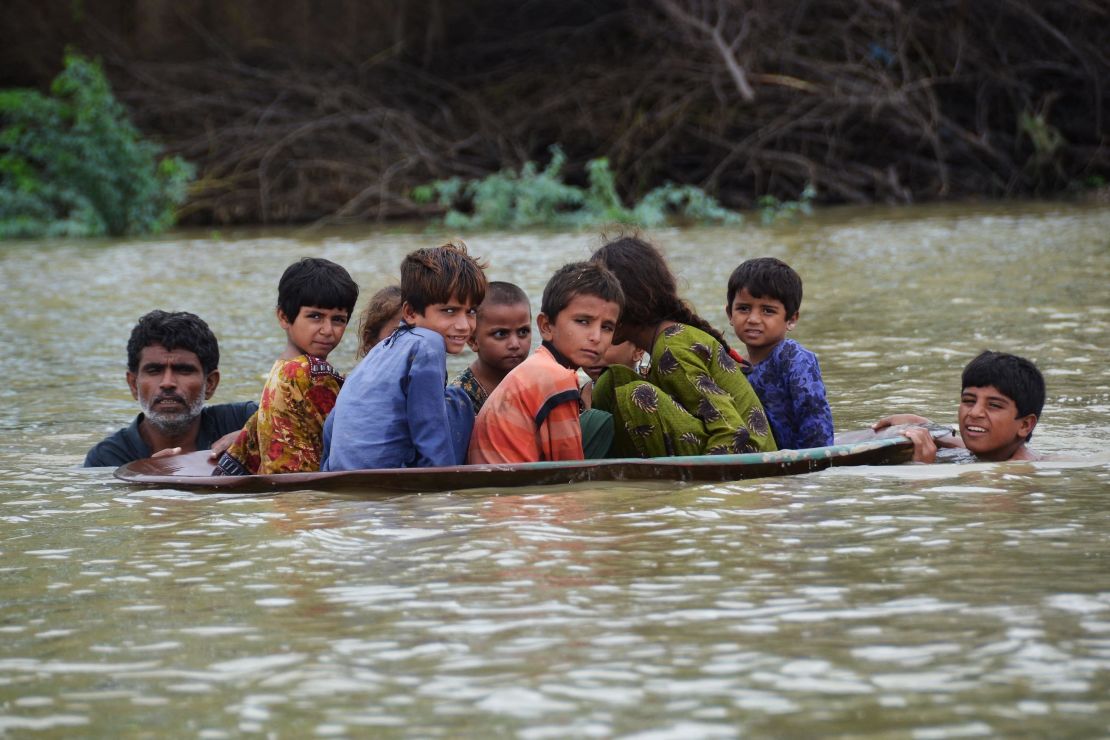 Floods in Jaffarabad district, Balochistan province, on August 26, 2022. Scientists found devastating floods across the country were made worse by climate change.