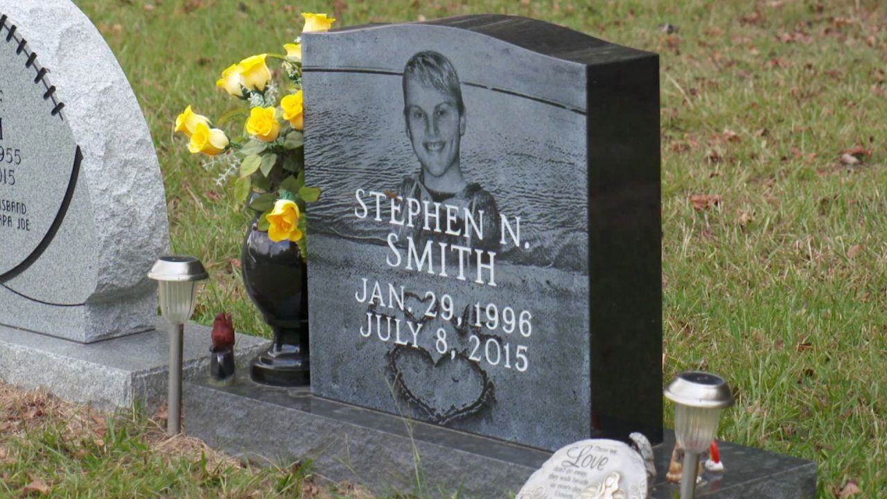Stephen Smith's grave is seen in Crocketville, South Carolina.