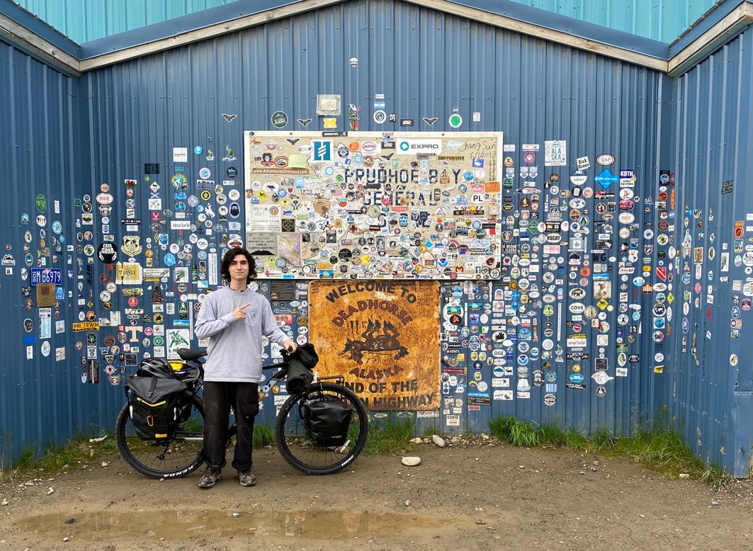 <strong>Epic ride: </strong>Liam Garner, from Long Beach, California, was 17 when he set off on his bike from Prudhoe Bay, Alaska, on August 1, 2021.<br />