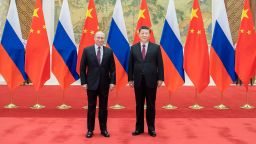 Chinese President Xi Jinping holds talks with Russian President Vladimir Putin at the Diaoyutai State Guesthouse in Beijing, capital of China, February 4, 2022. 