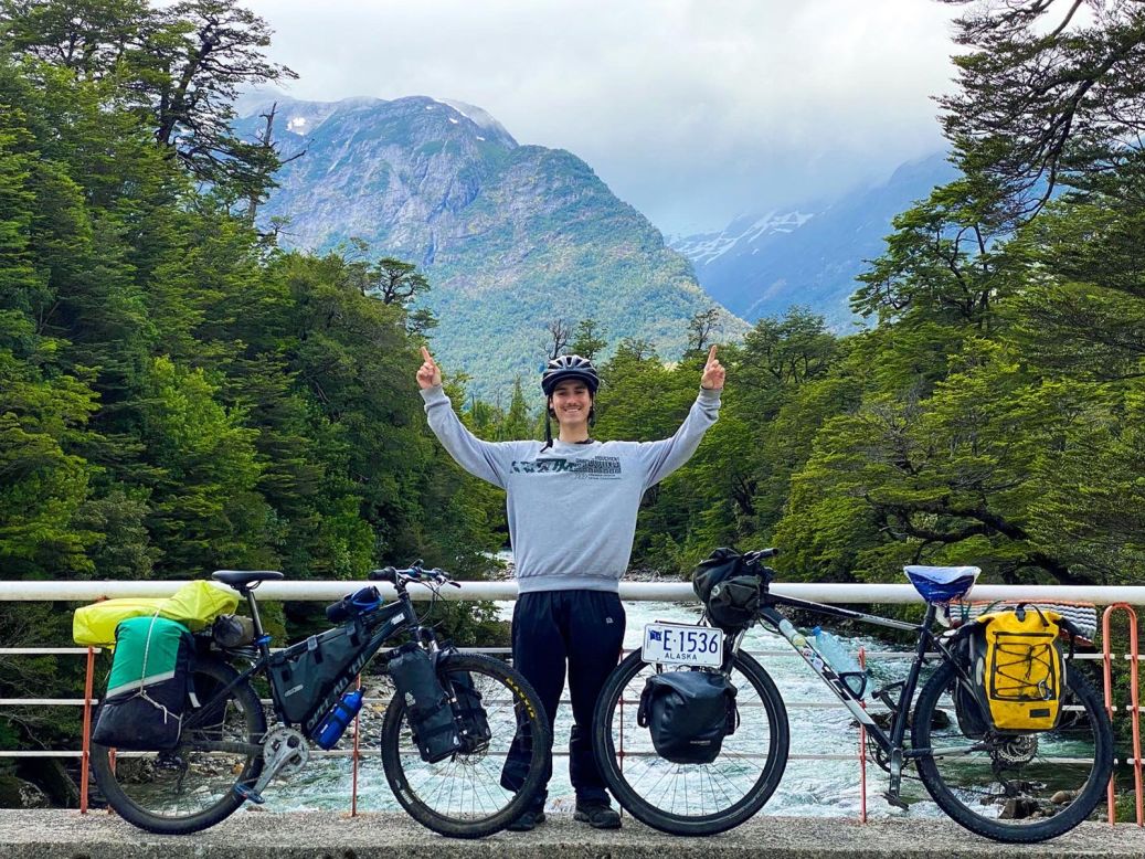 <strong>Edging closer: </strong>In the final weeks of his journey to Argentina, Garner constantly thought of  his "wheel crossing the last inch of pavement".