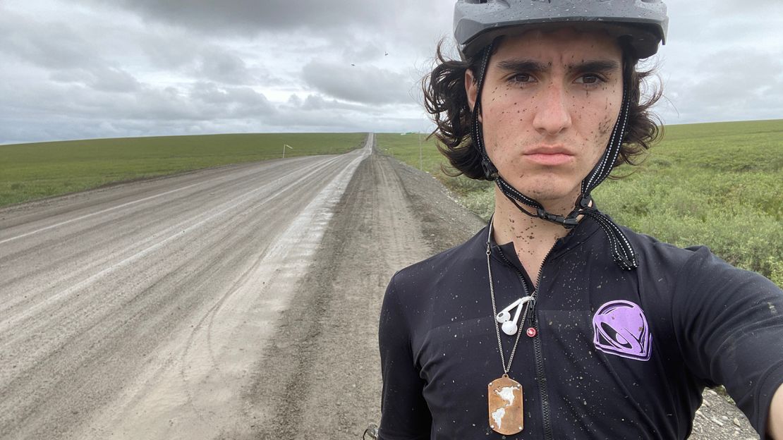 Liam Garner was 17 when he set off on his mountain bike from Alaska in August 2021.