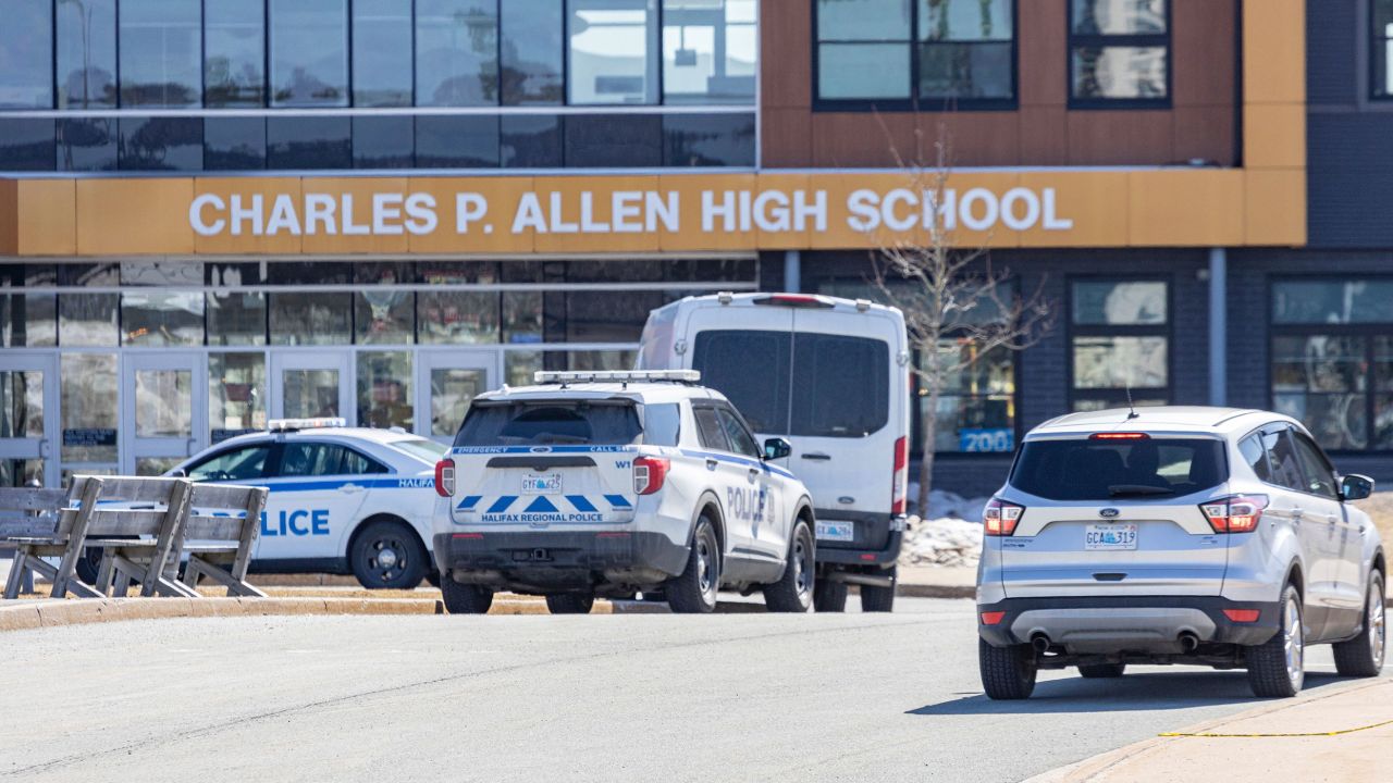 Police say a student has been arrested on suspicion of stabbing people at a high school on Canada's Atlantic coast.