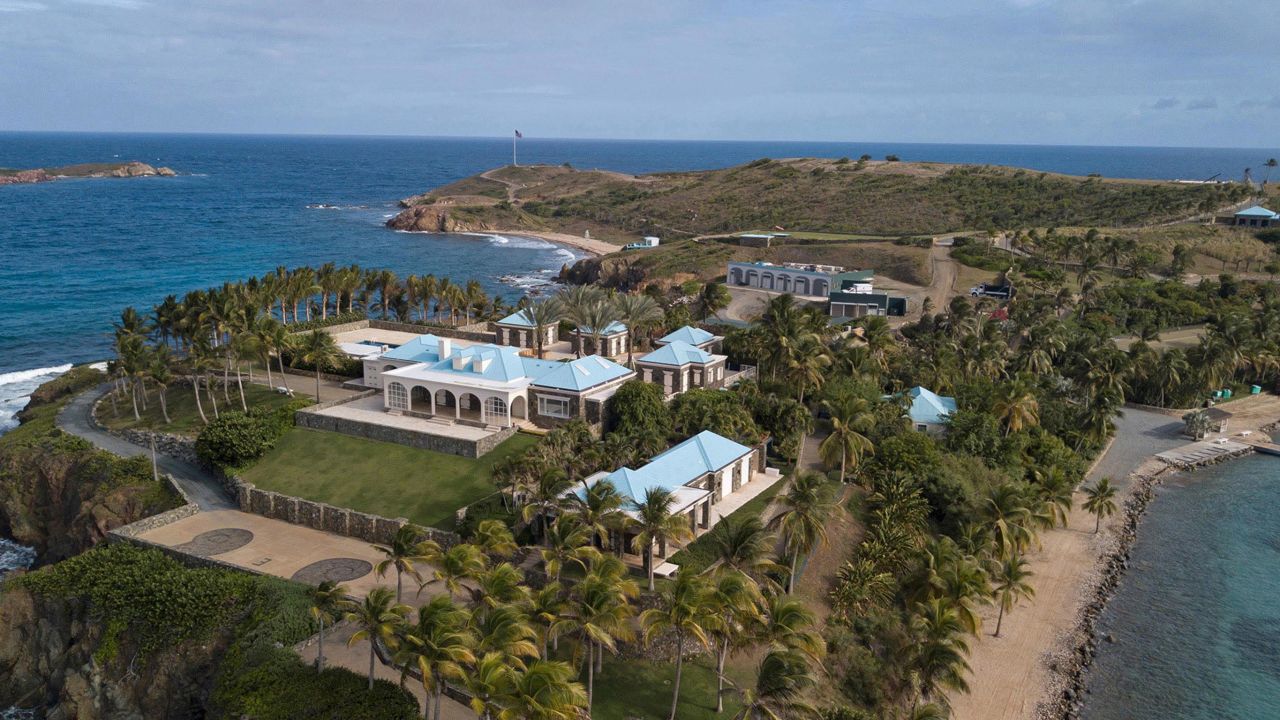 Jeffrey Epstein's former home on the island of Little St. James in the US Virgin Islands.