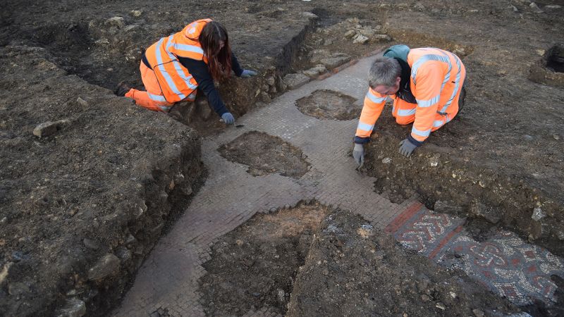 ‘Vibrant’ Roman Mosaic Discovered Under Supermarket Construction Site | CNN